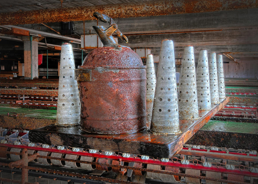 Old Oil Can at Lonaconing Silk Mill Photograph by Dave Mills
