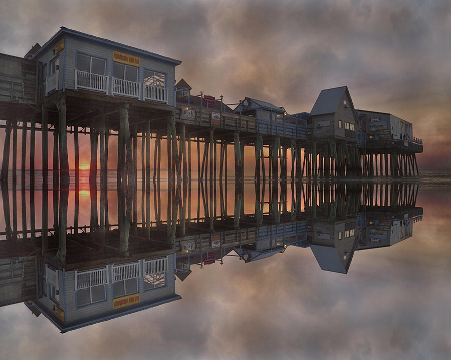 Inspirational Digital Art - Old Orchard Pier Reflection by Betsy Knapp