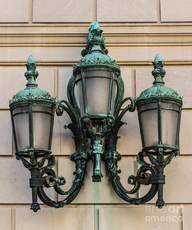 Old Ornate Copper Lamp - Washington DC Photograph by Gary Whitton