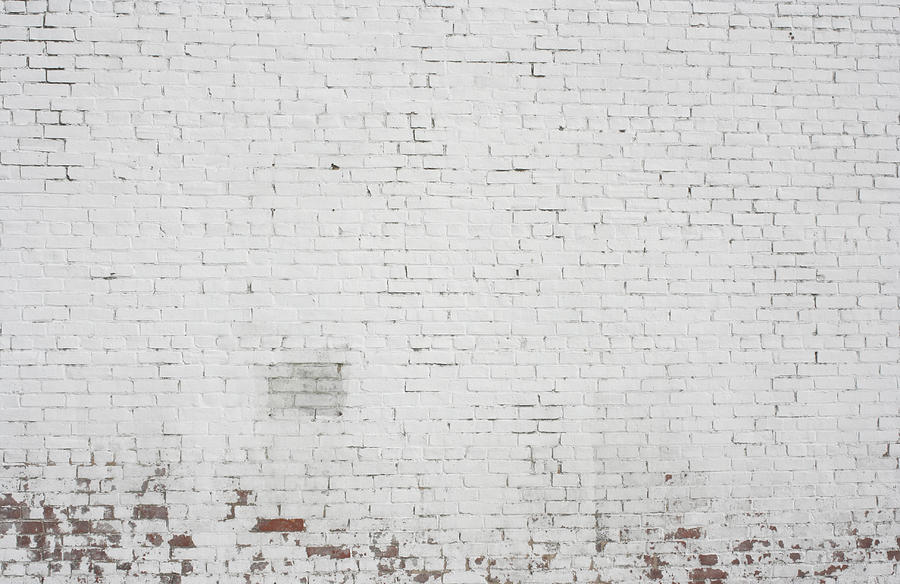 Old painted white Brick wall background pattern design Photograph by Okrad