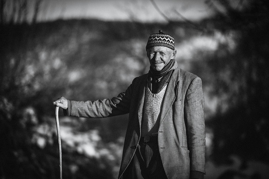 Black And White Photograph - Old Peasant by Yavuz Pancareken