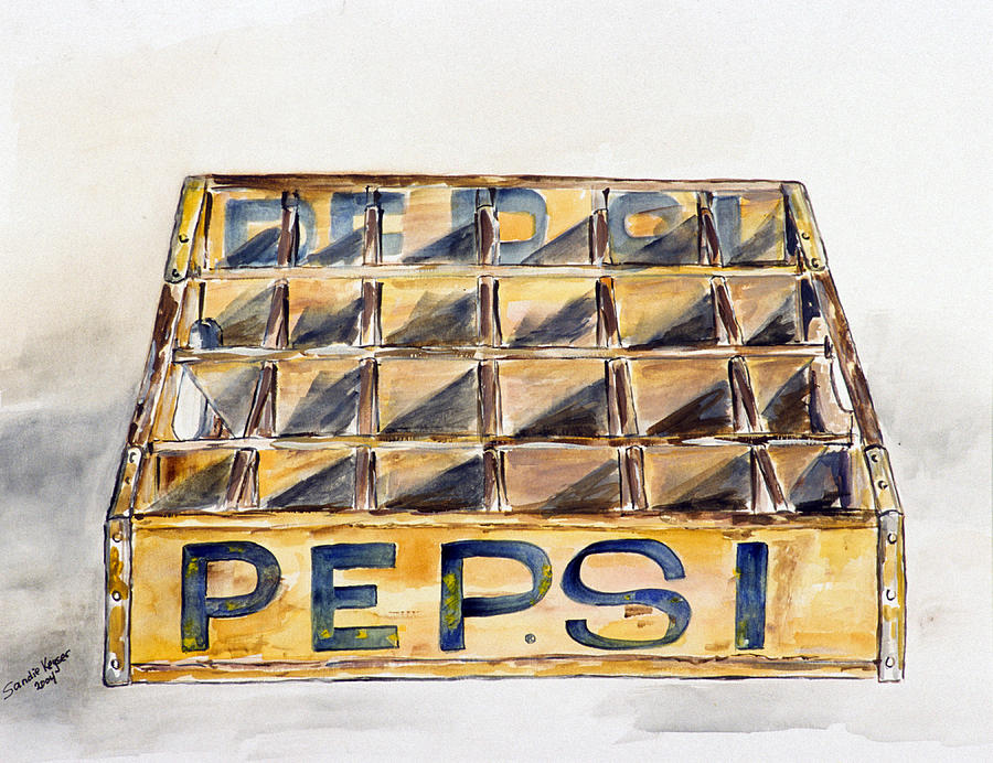 Soda Pop Painting - Old Pepsi crate by Sandie Keyser