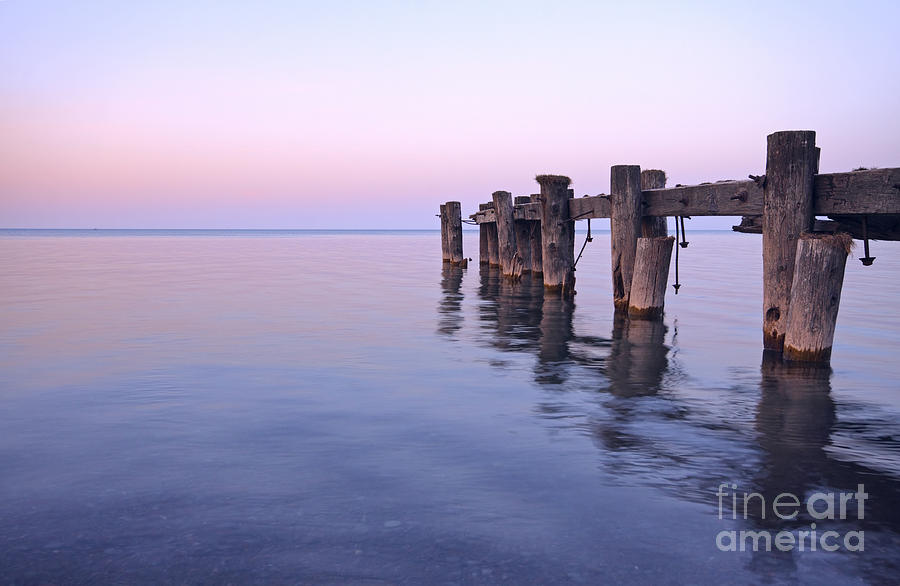 Old Pier at Dusk Photograph by Charline Xia