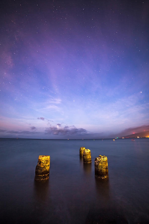 Old Pier on a Starry Night Photograph by Pierre Leclerc Photography