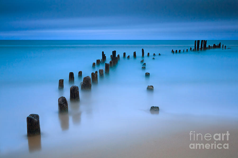 Chicago Photograph - Old Pier Pilings on Lake Michigan by Katherine Gendreau