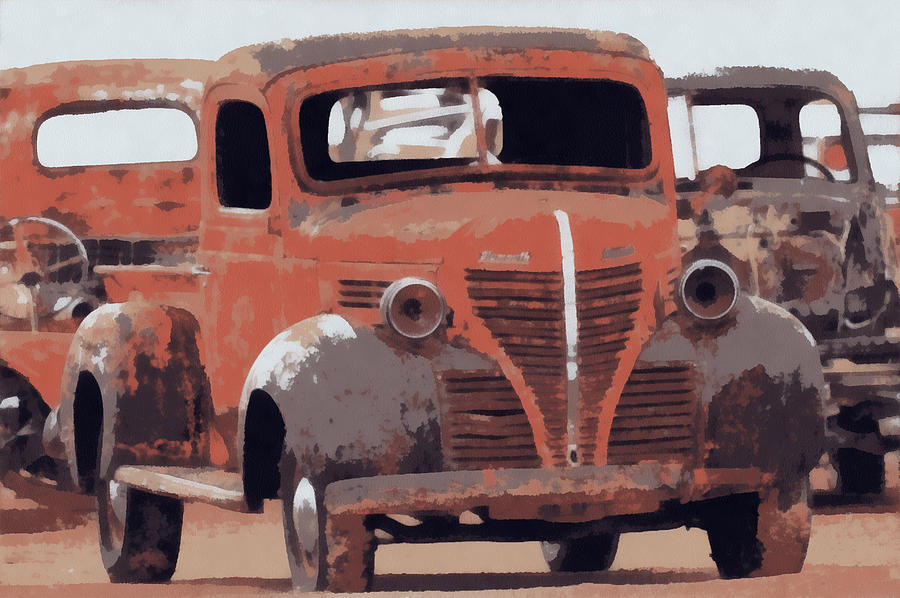 Old Plymouth Trucks Digital Art by Ernest Echols