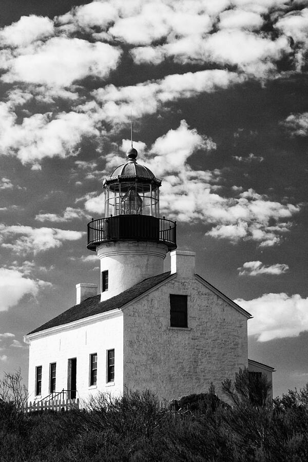 Old Point Loma Lighthouse BW Photograph by Guy Shultz