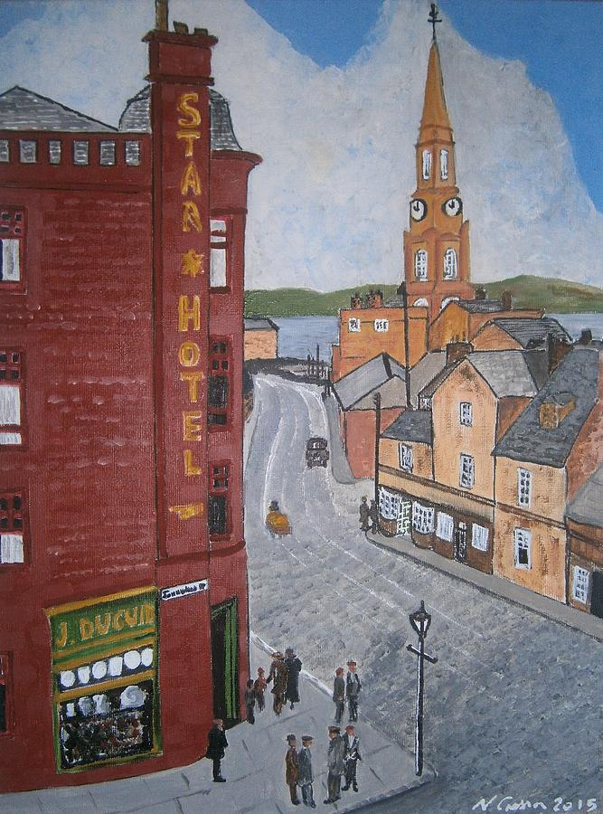 Old Port Glasgow Town Clock Painting by Neal Crossan