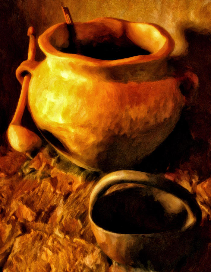 Old Pot and Ladle Painting by Michael Pickett