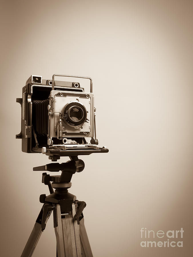 Old Press Camera on Tripod Photograph by Edward Fielding