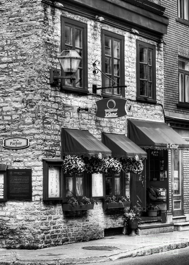 Old Quebec City 16 BW Photograph by Mel Steinhauer