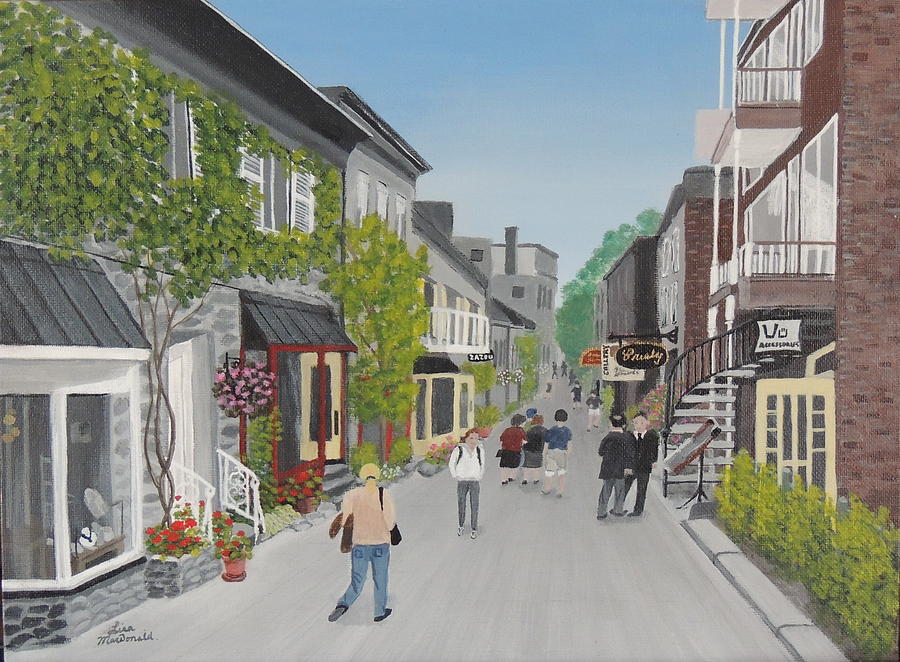 Old Quebec City Charm Painting by Lisa MacDonald