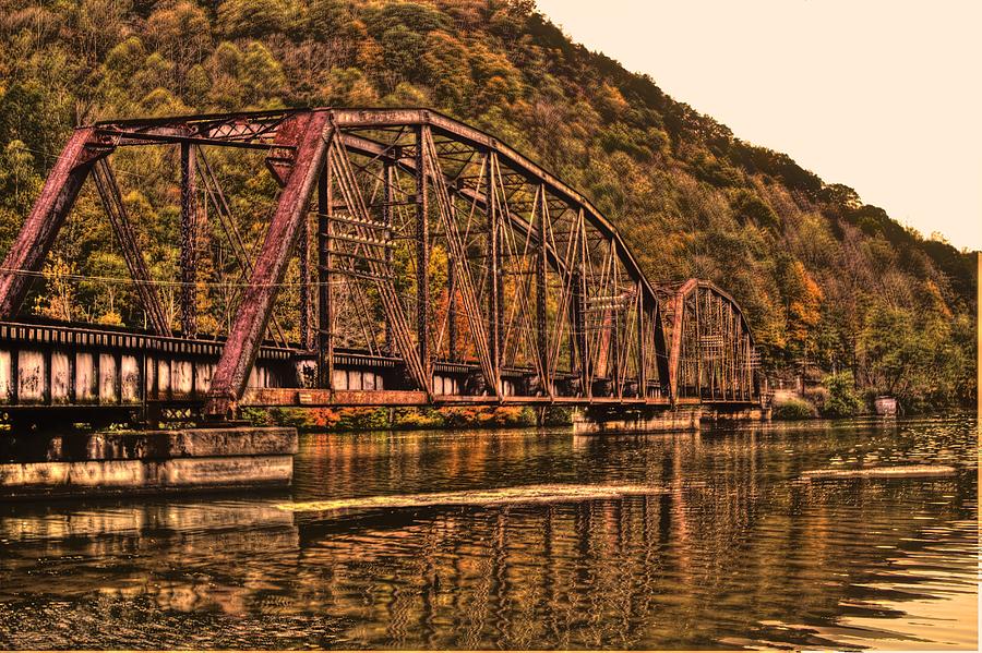 Old Railroad Bridge with Sepia Tones Photograph by Jonny D