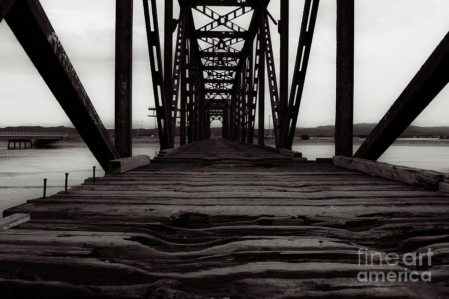 Black And White Photograph - Old Railroad Trestle Bridge by Miss Dawn