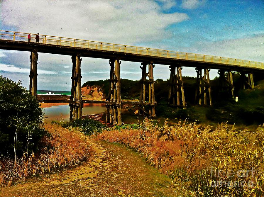 Old Railway Bridge Digital Painting Digital Art by Blair Stuart