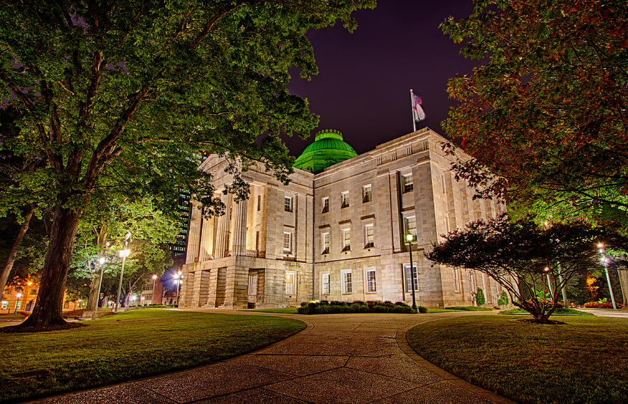 Old Raleigh Capital at Night I Photograph by Dan Carmichael
