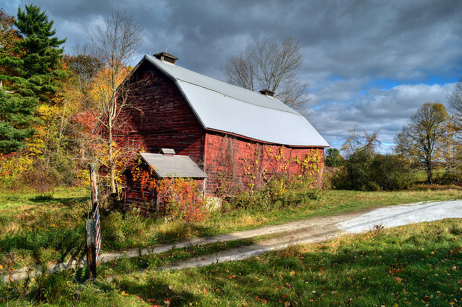 Barn Photograph - Old Red Barn - Berkshire County by Geoffrey Coelho