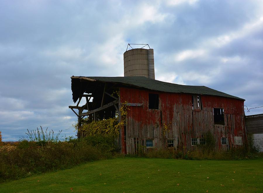 red barn with silo