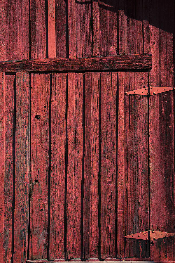 Old red barn door Photograph by Garry Gay