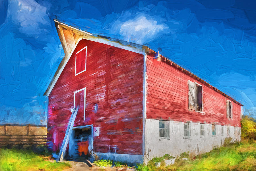 Old Red Barn Sussex County New Jersey Painted   Photograph by Rich Franco