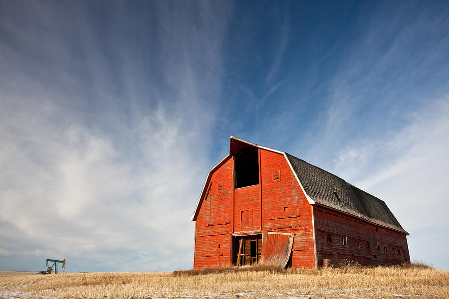 Old Red Barn on the Prairie Photograph by ImagineGolf