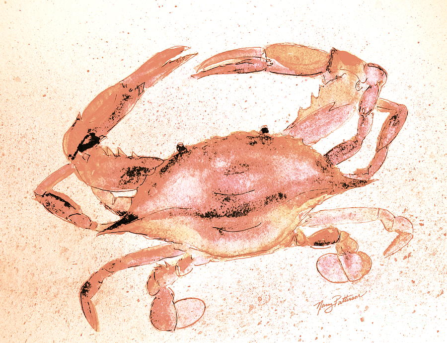 Old Red Crab  Painting by Nancy Patterson