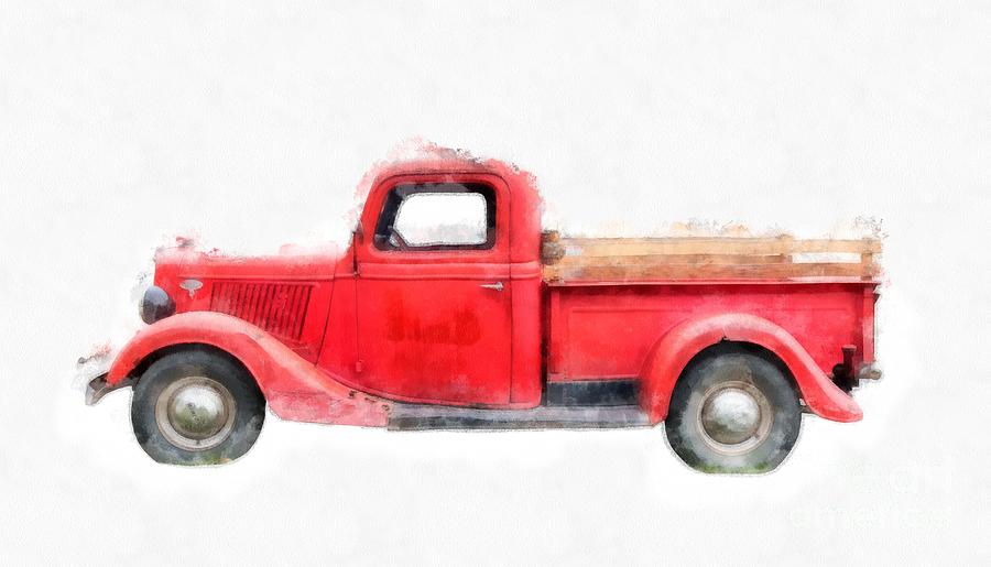 Old Red Ford Pickup Photograph by Edward Fielding