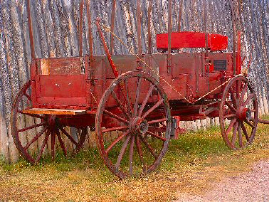 old red wagon