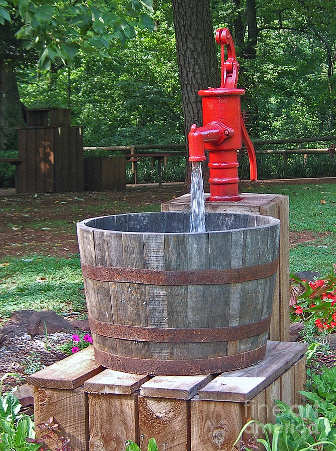 Old Red Water Pump Photograph by Val Miller