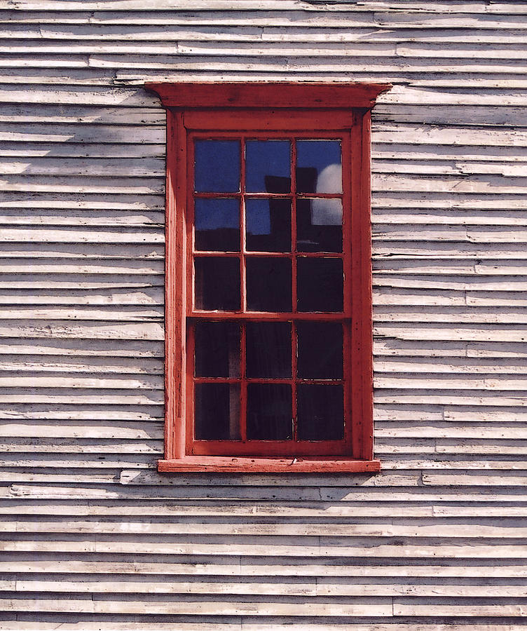Old Red Window Photograph by Mary Bedy