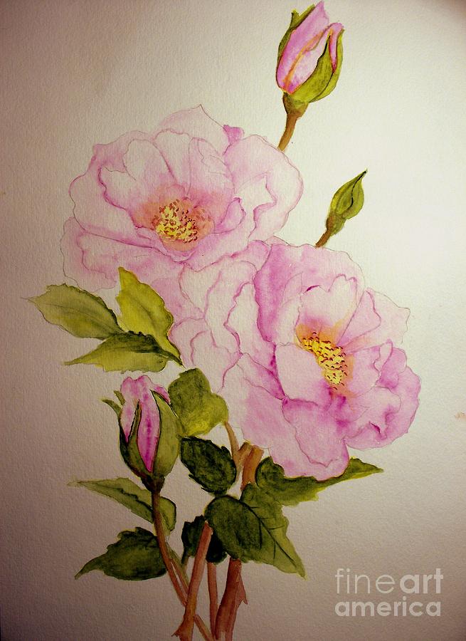 Old Roses from the garden Painting by Carol Grimes