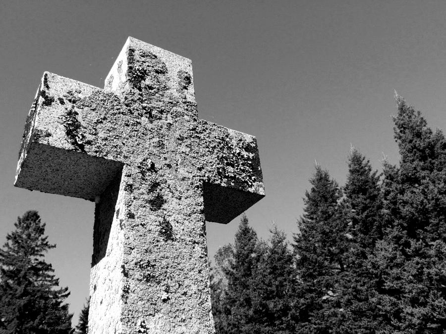 Old Rugged Cross BW Photograph by David T Wilkinson