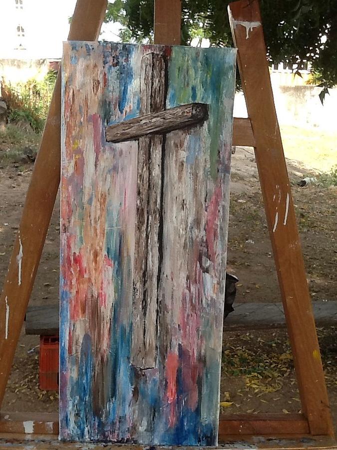 old rugged cross painting