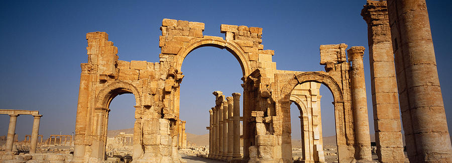 Landscape Photograph - Old Ruins On A Landscape, Palmyra, Syria by Panoramic Images