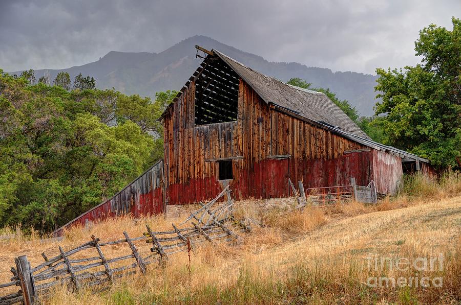 Old Rural Barn in Thunderstorm - Utah Photograph by Gary Whitton