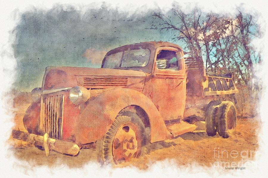 Transportation Photograph - Old Rusted V8 Work Truck by Liane Wright