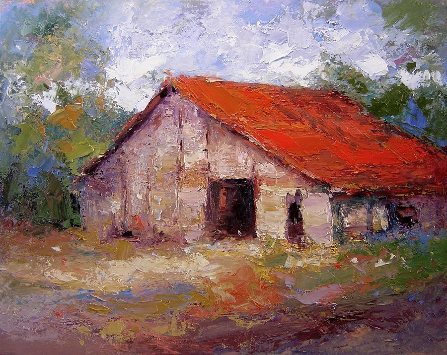 Barn Painting - Old rustic barn by R W Goetting