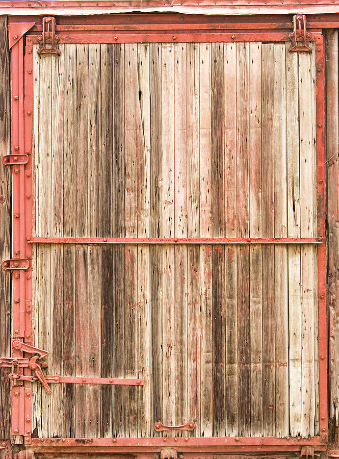 Old Rustic Railroad Train Car Door Photograph