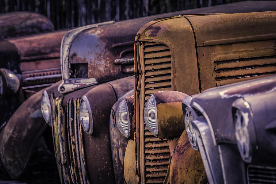 Car Photograph - Old Rusty Cars by Garry Gay