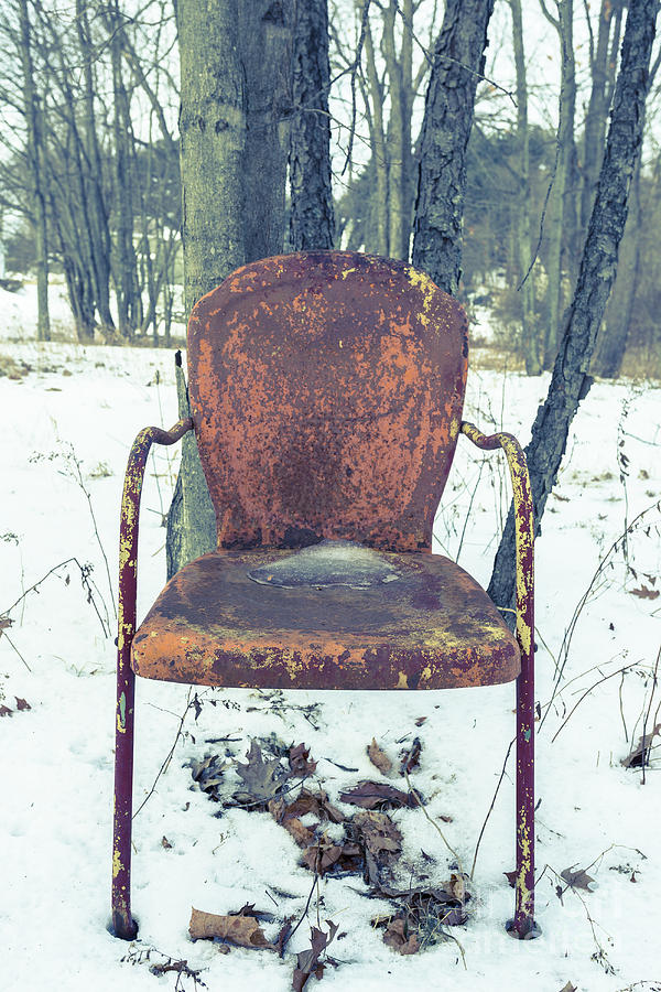 Old Rusty Chair in the Woods Photograph by Edward Fielding