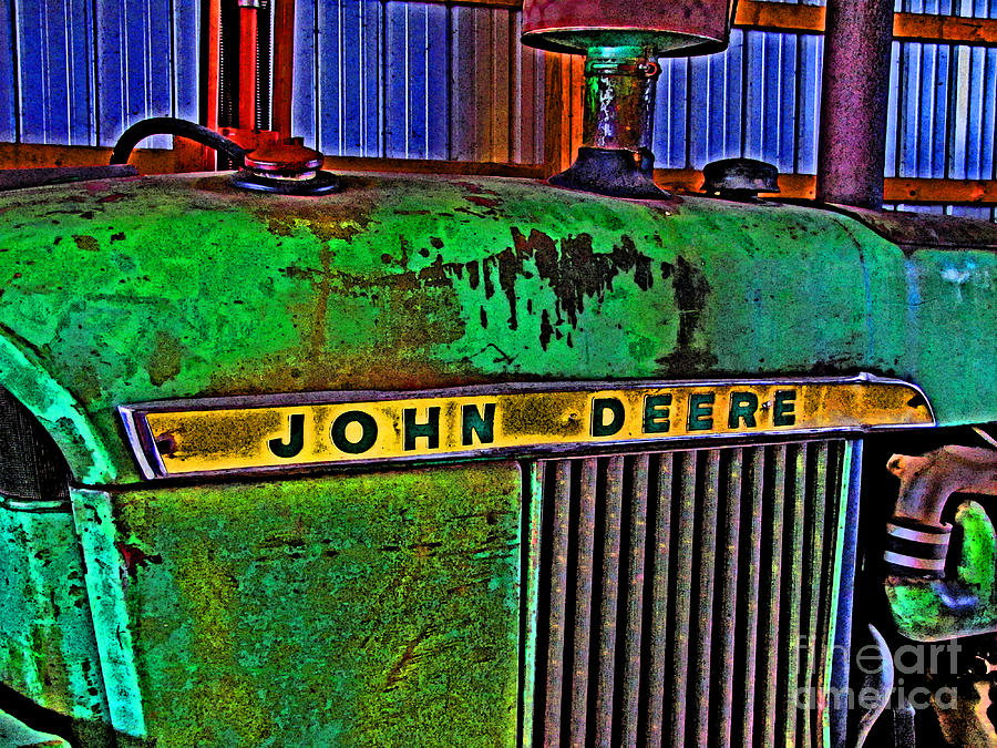 Old Rusty Green John Deere Tractor High Color Contrast Photograph ...