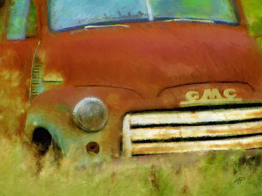 Old Rusty Truck impressionistic Painting by Ann Powell