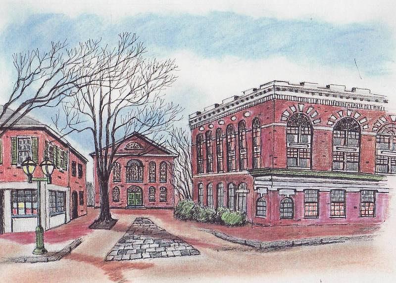 Old Salem City Hall Drawing by Paul Meinerth