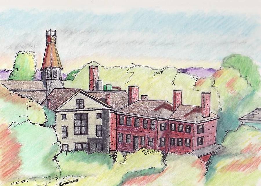 Old Salem Jail Drawing by Paul Meinerth