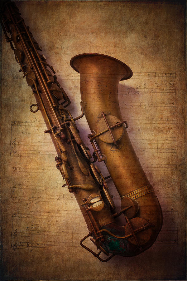 Still Life Photograph - Old Sax by Garry Gay