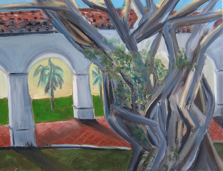 Old School Square Banyan Painting by Kathryn Barry