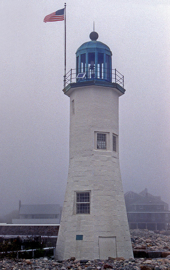 Old Scituate Light Tower Photograph by Skip Willits