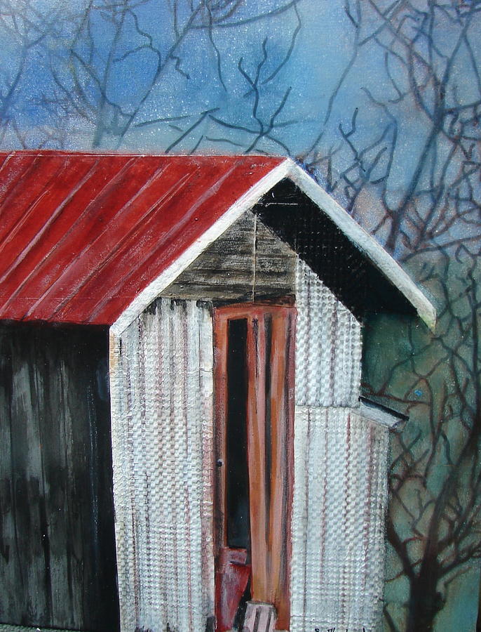 Tree Painting - Old Shed by Shirley Shepherd