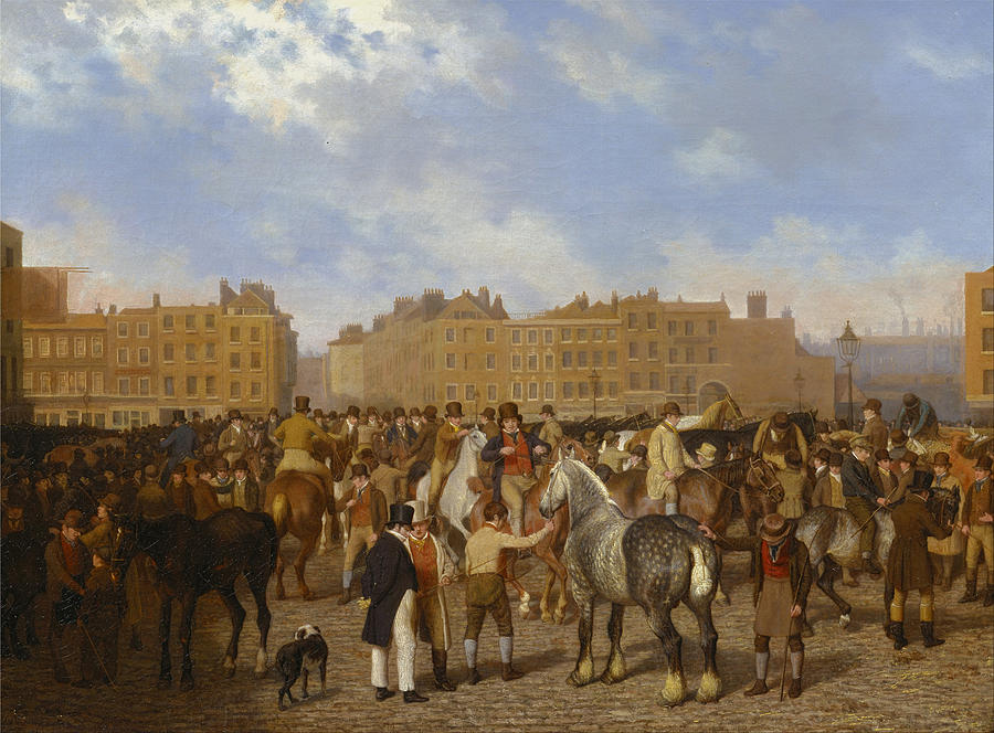 Old Smithfield Market Painting by Jacques-Laurent Agasse