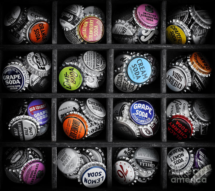 Old Soda Bottle Tops Photograph by Tim Gainey